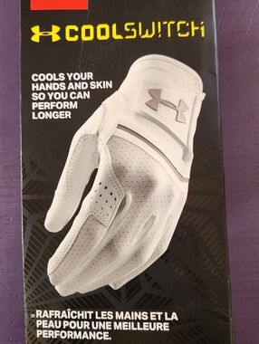 Under Armour White CoolSwitch Cooling Sports Glove- Womens Right Large